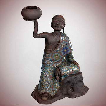 中國彩陶羅漢3D模型：數字化藝術中的佛教雕塑鑒賞